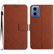 For Motorola Edge 5G 2024 Rhombic Grid Texture Leather Phone Case(Brown) - Motorola Cases by PMC Jewellery | Online Shopping South Africa | PMC Jewellery | Buy Now Pay Later Mobicred