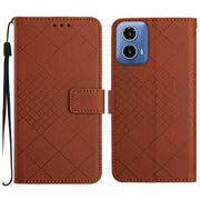 For Motorola Edge 5G 2024 Rhombic Grid Texture Leather Phone Case(Brown)