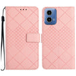 For Motorola Edge 5G 2024 Rhombic Grid Texture Leather Phone Case(Pink) - free shipping - PMC Jewellery - Order now!