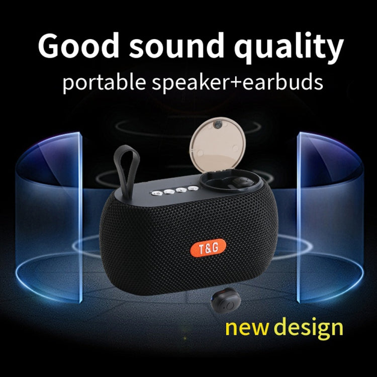 T&G TG810 2 in 1 Portable Outdoor Speaker + Mini Wireless Bluetooth Earphone(Blue)