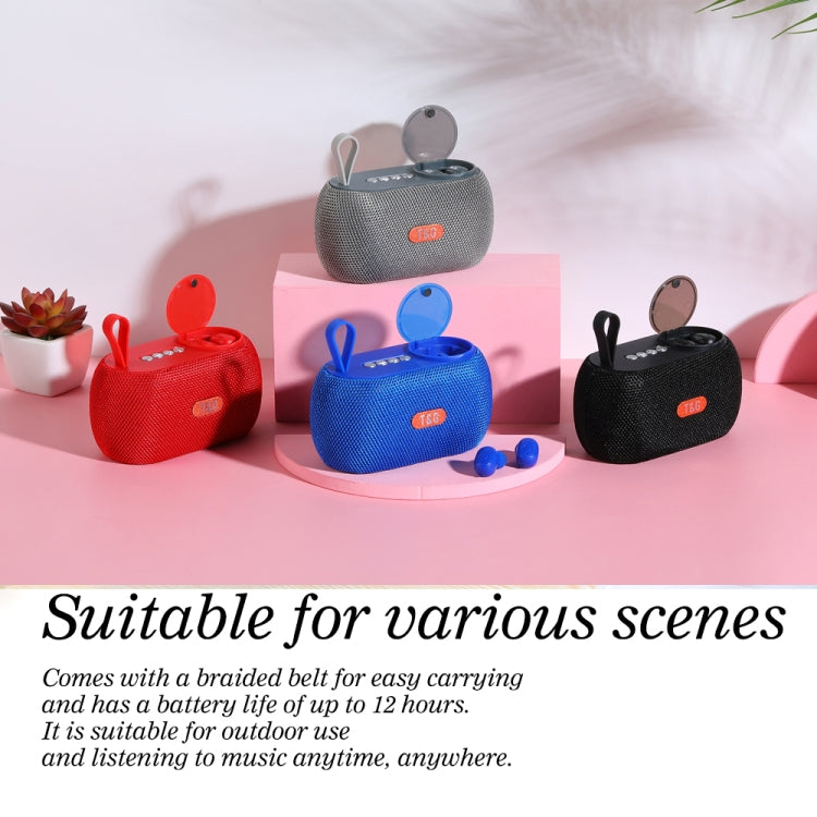 T&G TG810 2 in 1 Portable Outdoor Speaker + Mini Wireless Bluetooth Earphone(Blue)