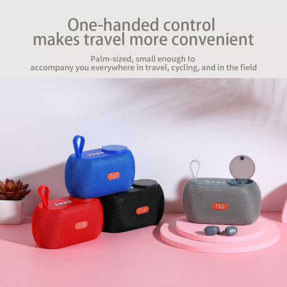 T&G TG810 2 in 1 Portable Outdoor Speaker + Mini Wireless Bluetooth Earphone(Blue)