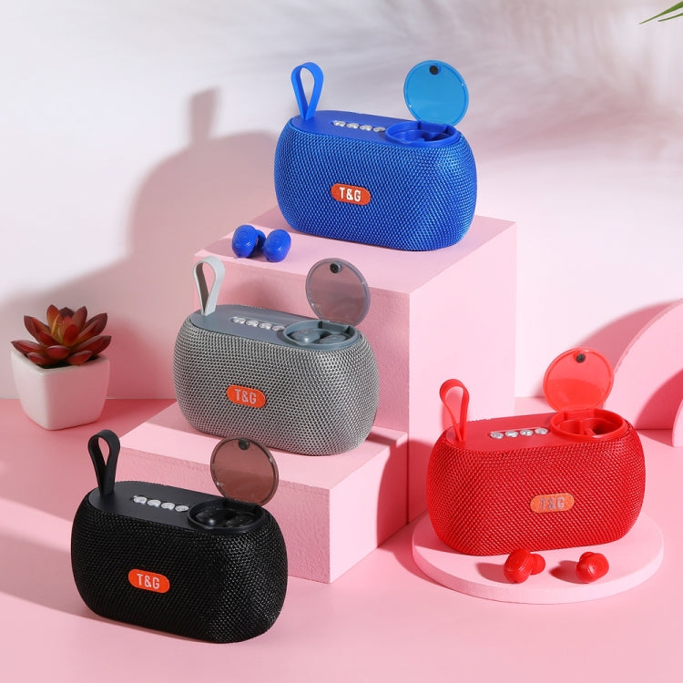 T&G TG810 2 in 1 Portable Outdoor Speaker + Mini Wireless Bluetooth Earphone(Blue)