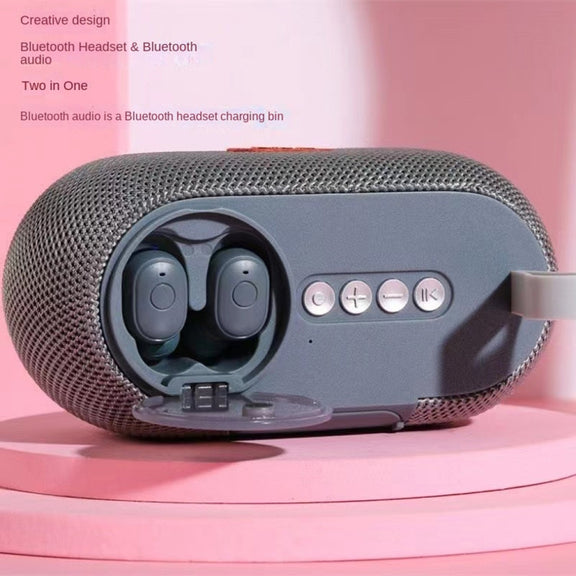 T&G TG810 2 in 1 Portable Outdoor Speaker + Mini Wireless Bluetooth Earphone(Blue)