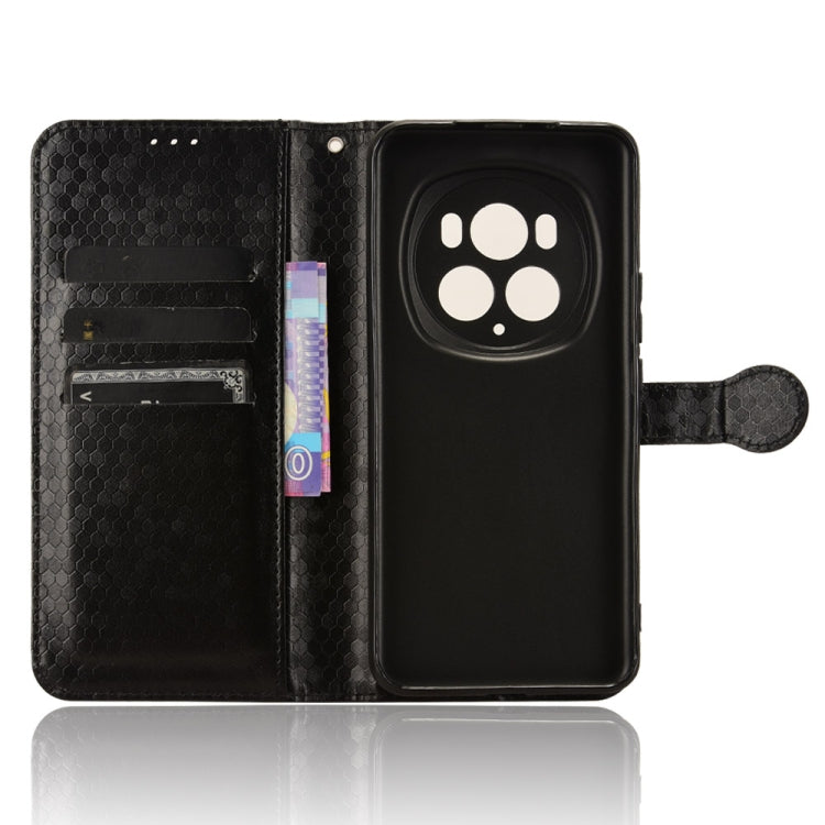 For Honor Magic6 Pro Honeycomb Dot Texture Leather Phone Case(Black)