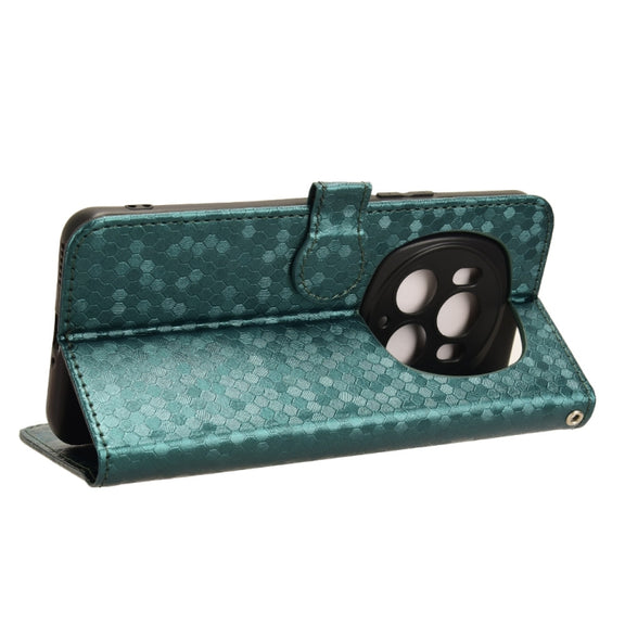 For Honor Magic6 Pro Honeycomb Dot Texture Leather Phone Case(Green)