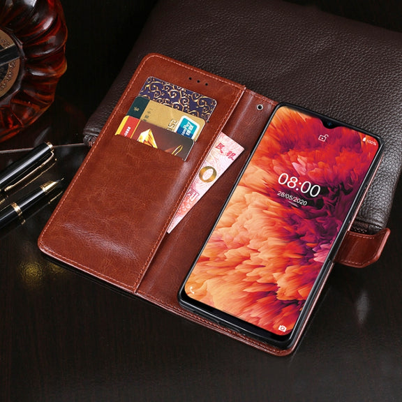 For Ulefone Note 8P idewei Crazy Horse Texture Horizontal Flip Leather Case with Holder & Card Slots & Wallet(White)