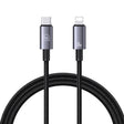 USAMS US-SJ662 Type-C To 8 Pin 30W Fast Charge Data Cable, Length: 1.2m(Black) - 2 in 1 Cable by USAMS | Online Shopping South Africa | PMC TechLife | Buy Now Pay Later Mobicred