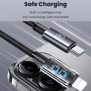 USAMS US-SJ662 Type-C To 8 Pin 30W Fast Charge Data Cable, Length: 1.2m(Black)