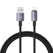 USAMS US-SJ667 USB To 8 Pin 2.4A Fast Charge Data Cable, Length: 1.2m(Black)