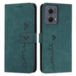 For Motorola Edge 5G 2024 Skin Feel Heart Embossed Leather Phone Case with Long Lanyard(Green) - Motorola Cases by PMC Jewellery | Online Shopping South Africa | PMC Jewellery | Buy Now Pay Later Mobicred