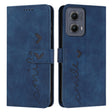 For Motorola Edge 5G 2024 Skin Feel Heart Embossed Leather Phone Case with Long Lanyard(Blue) - Motorola Cases by PMC Jewellery | Online Shopping South Africa | PMC Jewellery | Buy Now Pay Later Mobicred