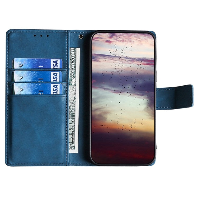 For Motorola Edge 5G 2024 Skin Feel Magnetic Leather Phone Case(Blue)