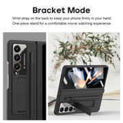 For Samsung Galaxy Z Fold4 PU + PC Full Coverage Phone Case with Pen/Pen Slots(Black)