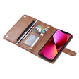For iPhone 13 ViLi GV Series MagSafe Magnetic Zipper Leather Phone Case(Brown) - free shipping - PMC TechLife - Order now!