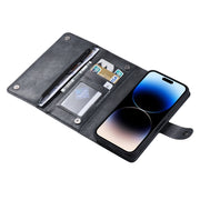 For iPhone 14 Pro ViLi GV Series MagSafe Magnetic Zipper Leather Phone Case(Black)