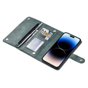 For iPhone 14 Pro ViLi GV Series MagSafe Magnetic Zipper Leather Phone Case(Green)