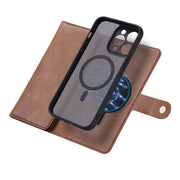 For iPhone 14 Plus ViLi GV Series MagSafe Magnetic Zipper Leather Phone Case(Brown)