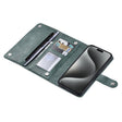For iPhone 15 Pro Max ViLi GV Series MagSafe Magnetic Zipper Leather Phone Case(Green) - free shipping - PMC TechLife - Order now!