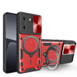 For Tecno Pova 5 CD Texture Sliding Camshield Magnetic Holder Phone Case(Red) - Tecno Cases by PMC TechLife | Online Shopping South Africa | PMC TechLife | Buy Now Pay Later Mobicred