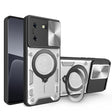 For Tecno Pova 5 CD Texture Sliding Camshield Magnetic Holder Phone Case(Silver) - Tecno Cases by PMC TechLife | Online Shopping South Africa | PMC TechLife | Buy Now Pay Later Mobicred