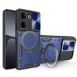For Tecno Camon 20 4G / 20 Pro 4G CD Texture Sliding Camshield Magnetic Holder Phone Case(Blue) - Tecno Cases by PMC TechLife | Online Shopping South Africa | PMC TechLife | Buy Now Pay Later Mobicred