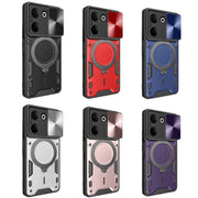 For Tecno Camon 20 4G / 20 Pro 4G CD Texture Sliding Camshield Magnetic Holder Phone Case(Blue)