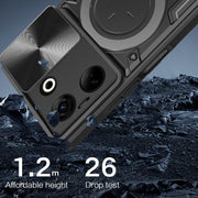 For Tecno Camon 20 4G / 20 Pro 4G CD Texture Sliding Camshield Magnetic Holder Phone Case(Blue)