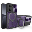 For Tecno Camon 20 4G / 20 Pro 4G CD Texture Sliding Camshield Magnetic Holder Phone Case(Purple) - Tecno Cases by PMC TechLife | Online Shopping South Africa | PMC TechLife | Buy Now Pay Later Mobicred