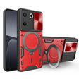 For Tecno Camon 20 Pro 5G CD Texture Sliding Camshield Magnetic Holder Phone Case(Red) - Tecno Cases by PMC TechLife | Online Shopping South Africa | PMC TechLife | Buy Now Pay Later Mobicred