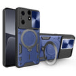 For Tecno Spark 10 Pro 4G CD Texture Sliding Camshield Magnetic Holder Phone Case(Blue) - Tecno Cases by PMC TechLife | Online Shopping South Africa | PMC TechLife | Buy Now Pay Later Mobicred