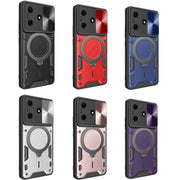 For Tecno Spark 10 / Spark 10C CD Texture Sliding Camshield Magnetic Holder Phone Case(Blue)