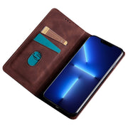 For Honor Magic6 Pro Skin Feel Magnetic Leather Phone Case(Dark Brown)