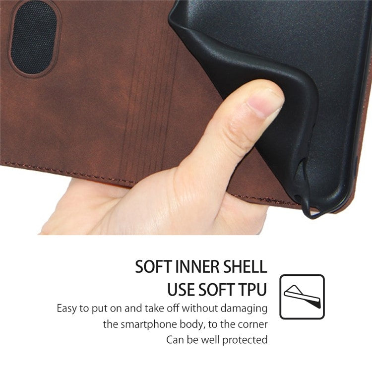 For Honor Magic6 Pro Skin Feel Magnetic Leather Phone Case(Dark Brown)