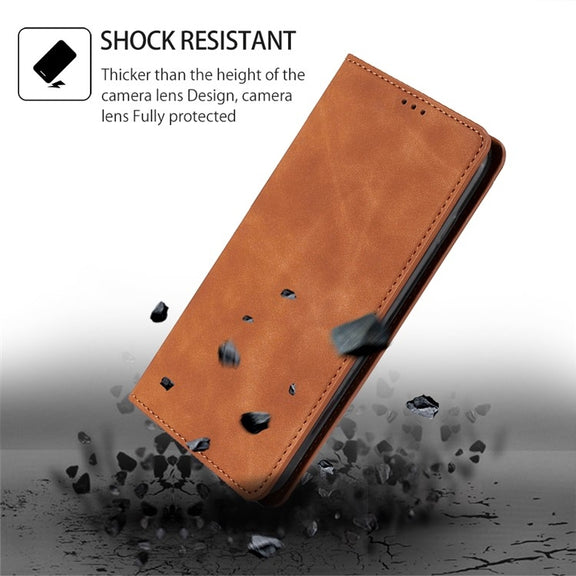 For Honor Magic6 Pro Skin Feel Magnetic Leather Phone Case(Light Brown)