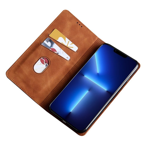 For Honor Magic6 Pro Skin Feel Magnetic Leather Phone Case(Light Brown)