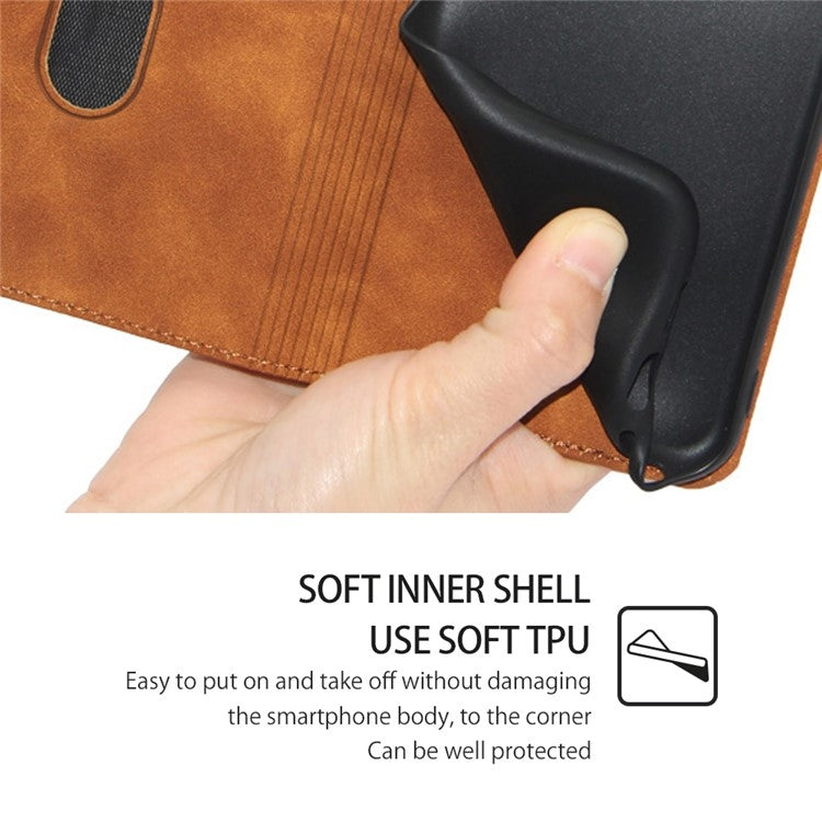For Honor Magic6 Pro Skin Feel Magnetic Leather Phone Case(Light Brown)