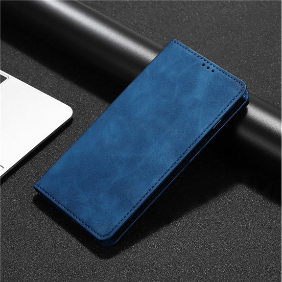 For Honor Magic6 Pro Skin Feel Magnetic Leather Phone Case(Blue)