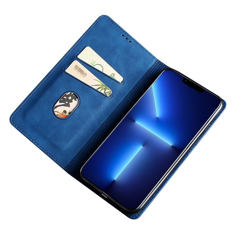 For Honor Magic6 Pro Skin Feel Magnetic Leather Phone Case(Blue)
