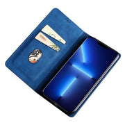 For Honor Magic6 Pro Skin Feel Magnetic Leather Phone Case(Blue)