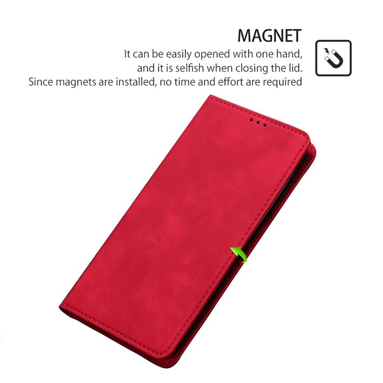 For Honor Magic6 Pro Skin Feel Magnetic Leather Phone Case(Red)