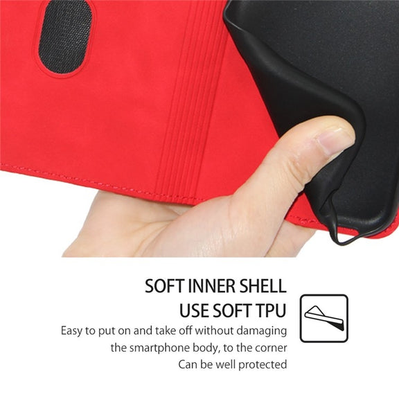 For Honor Magic6 Pro Skin Feel Magnetic Leather Phone Case(Red)