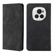 For Honor Magic6 Pro Skin Feel Magnetic Leather Phone Case(Black)