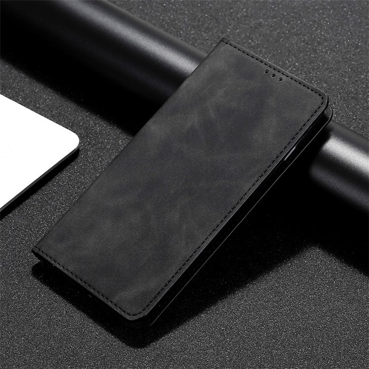 For Honor Magic6 Pro Skin Feel Magnetic Leather Phone Case(Black)