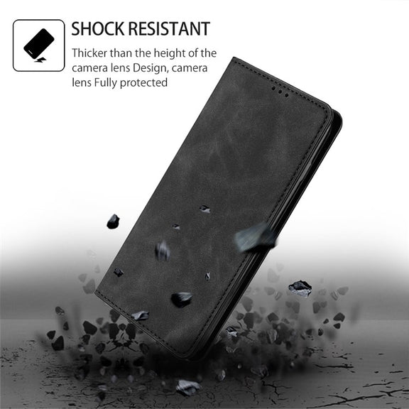 For Honor Magic6 Pro Skin Feel Magnetic Leather Phone Case(Black)