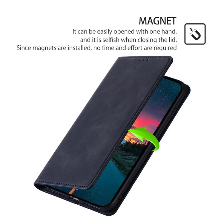 For Honor Magic6 Pro Skin Feel Magnetic Leather Phone Case(Black)