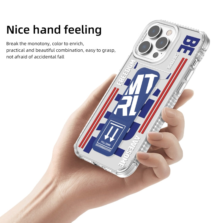 For iPhone 15 Pro Max Mutural Cyber Series TPU Phone Case with IML Stand(Red)