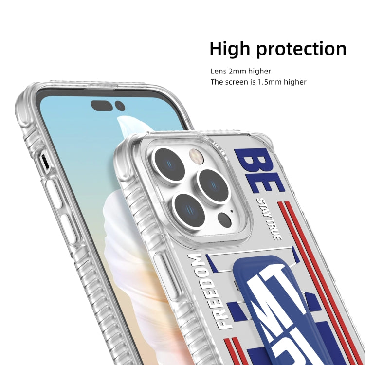 For iPhone 15 Pro Max Mutural Cyber Series TPU Phone Case with IML Stand(Red)