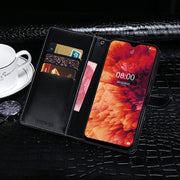 For Ulefone Note 8P idewei Crocodile Texture Horizontal Flip Leather Case with Holder & Card Slots & Wallet(Dark Blue)