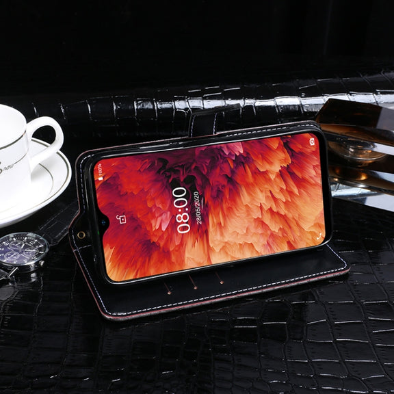 For Ulefone Note 8P idewei Crocodile Texture Horizontal Flip Leather Case with Holder & Card Slots & Wallet(Dark Blue)